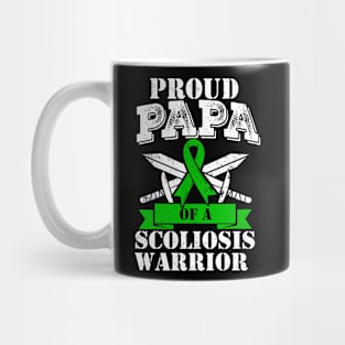 Proud Papa Of A Scoliosis Warrior Awareness Ribbon Father Mug